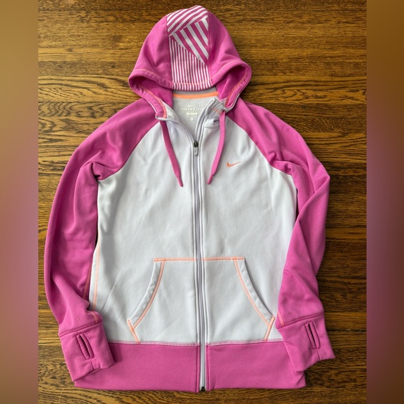 Nike Therma Fit Full Zip Hoodie Size XL Extra MEDIUM CRYPTO PINK & LIGHT MUAVE - Picture 1 of 13